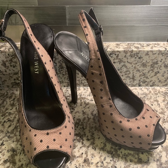 Nine West Shoes - Nine West vintage LACE Peep-toe Heels pale pink